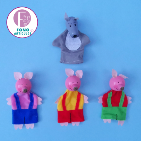 Títeres de dedos "Los 3 Cerditos y el Lobo"