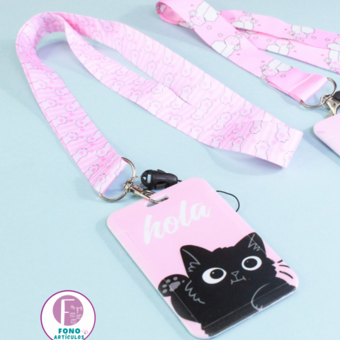 Porta Credencial con Lanyard - Gato